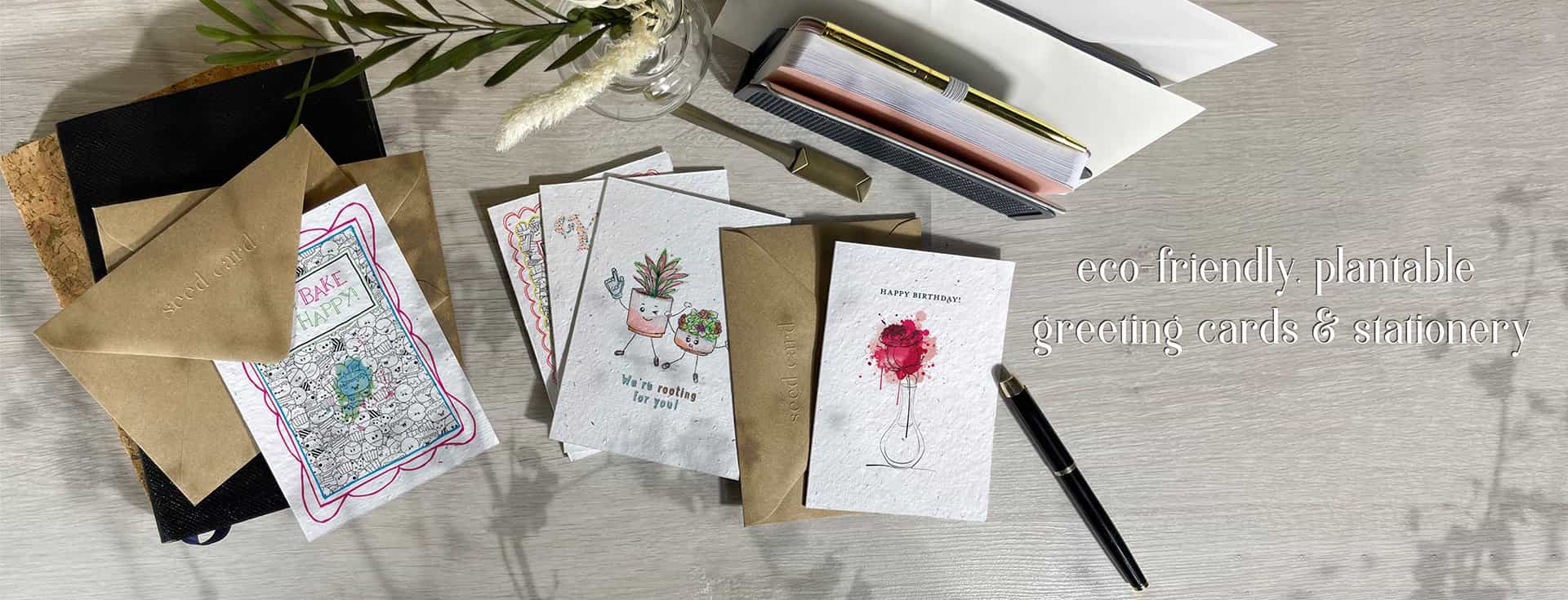 Best Plantable Eco-friendly seed paper cards, hand-made, with love