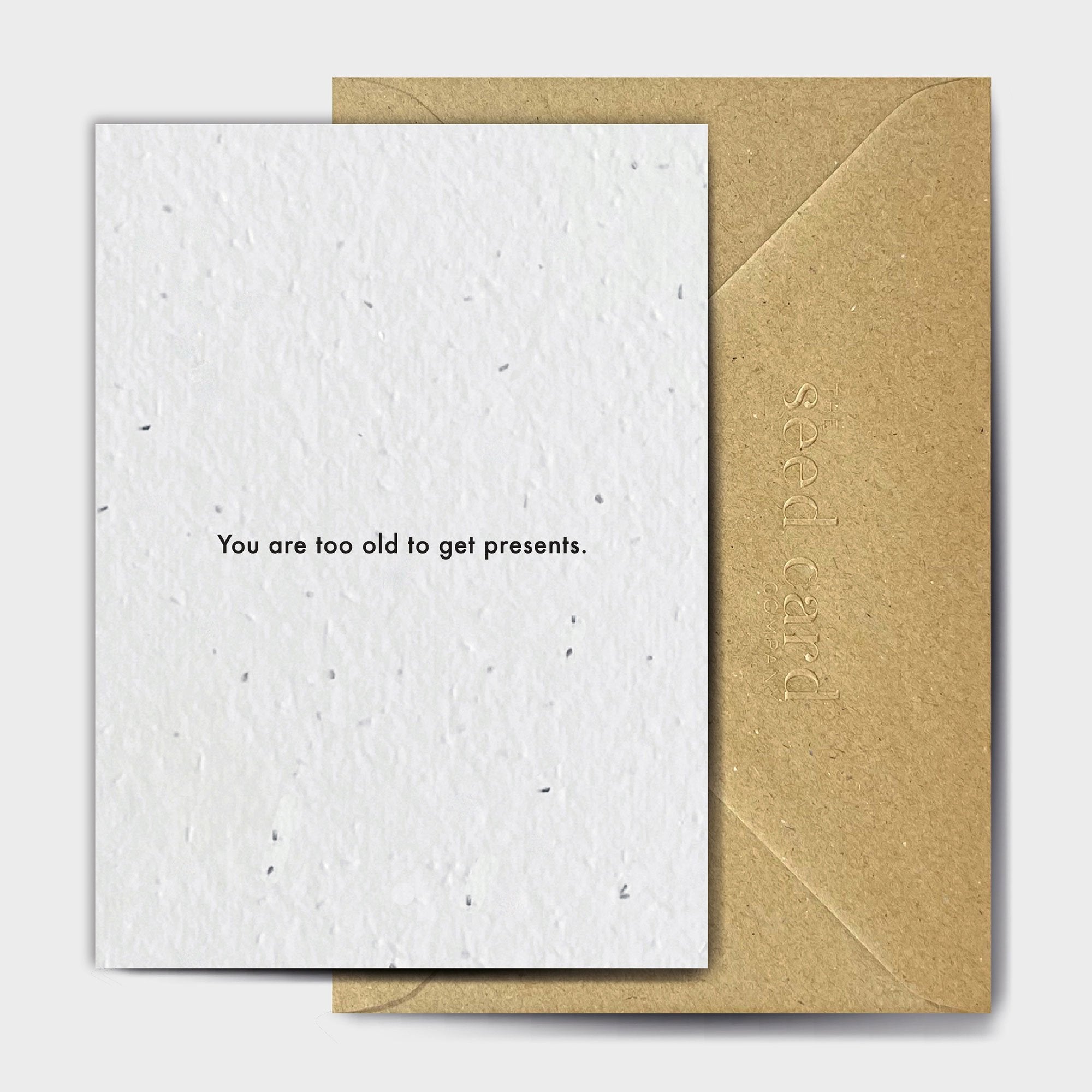 Shop online No Gifts For You - 100% biodegradable seed-embedded cards Shop -The Seed Card Company