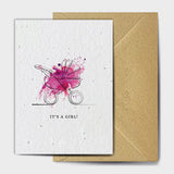 Shop online Pink Pram - 100% biodegradable seed-embedded cards Shop -The Seed Card Company