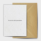 Shop online No Gifts For You - 100% biodegradable seed-embedded cards Shop -The Seed Card Company